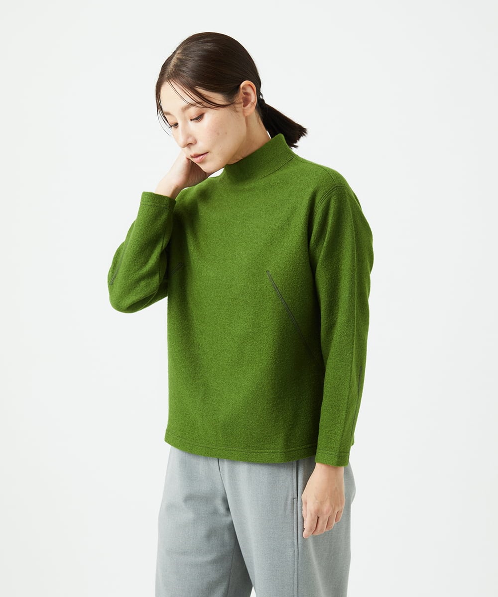 NGKAF18250 GIANNI LO GIUDICE(ジャンニ ロ ジュディチェ) [日本製]ウールマイクロループカットソー グリーン