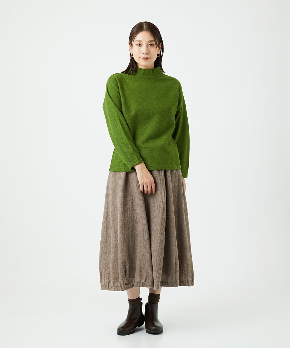 NGKAF18250 GIANNI LO GIUDICE(ジャンニ ロ ジュディチェ) [日本製]ウールマイクロループカットソー グリーン