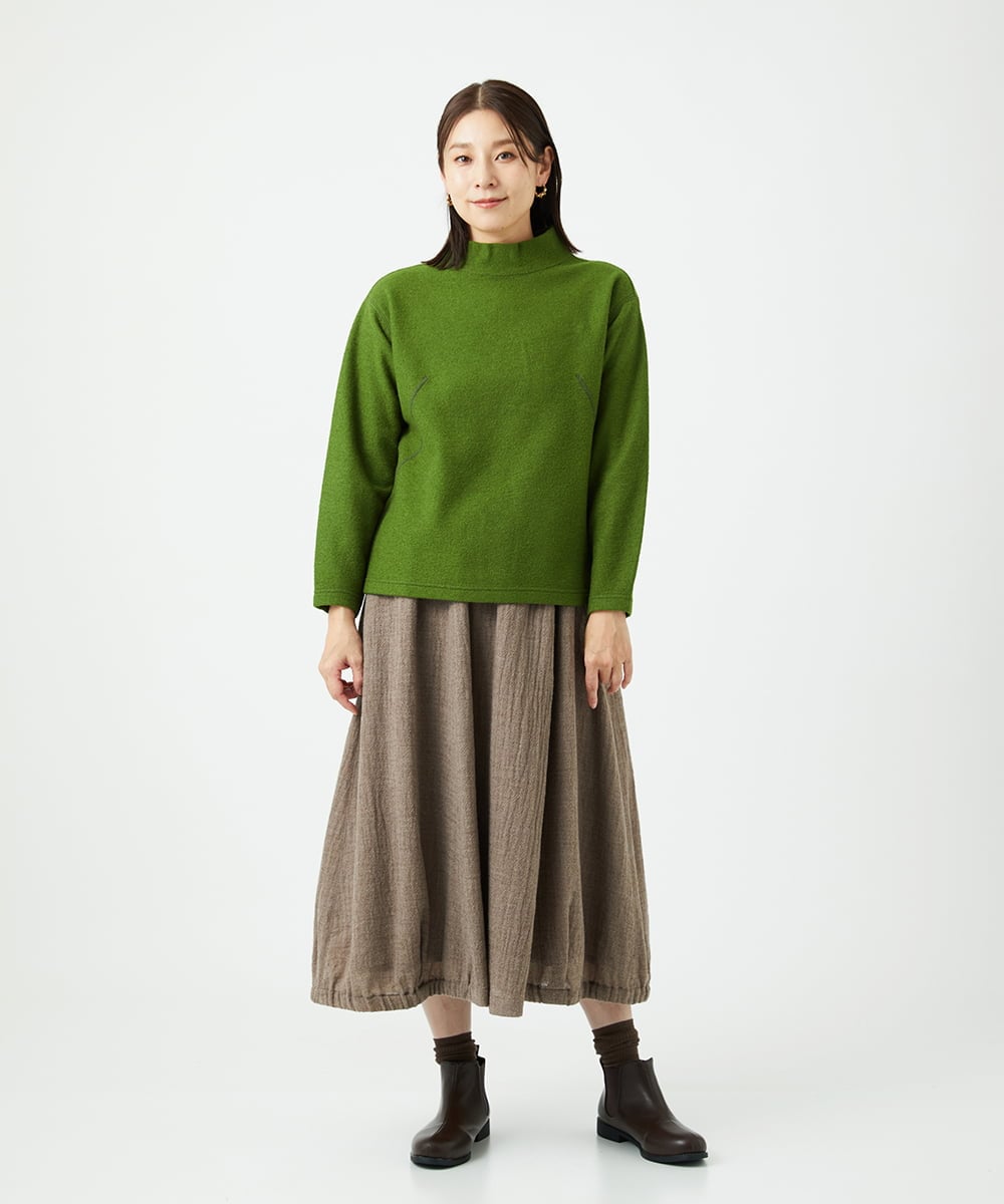 NGKAF18250 GIANNI LO GIUDICE(ジャンニ ロ ジュディチェ) [日本製]ウールマイクロループカットソー グリーン