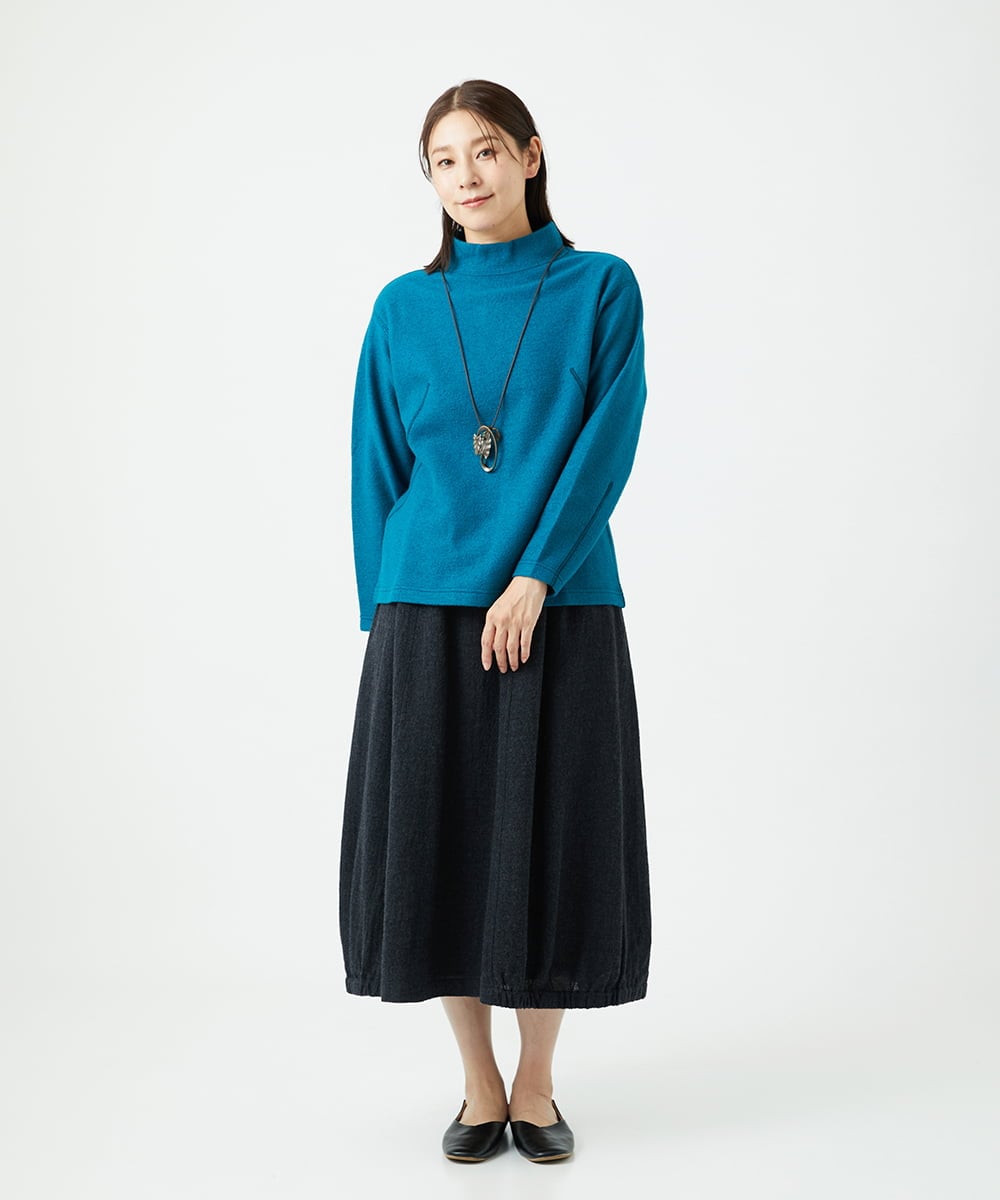 NGKAF18250 GIANNI LO GIUDICE(ジャンニ ロ ジュディチェ) [日本製]ウールマイクロループカットソー ブルー