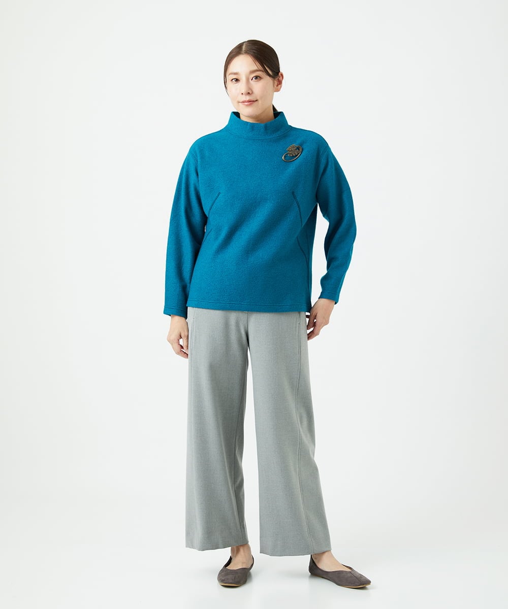 NGKAF18250 GIANNI LO GIUDICE(ジャンニ ロ ジュディチェ) [日本製]ウールマイクロループカットソー ブルー