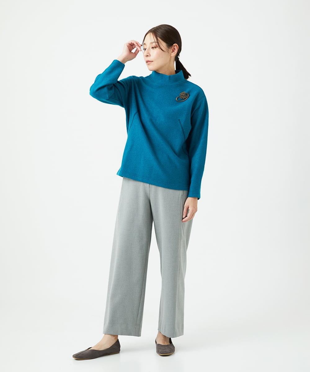 NGKAF18250 GIANNI LO GIUDICE(ジャンニ ロ ジュディチェ) [日本製]ウールマイクロループカットソー ブルー