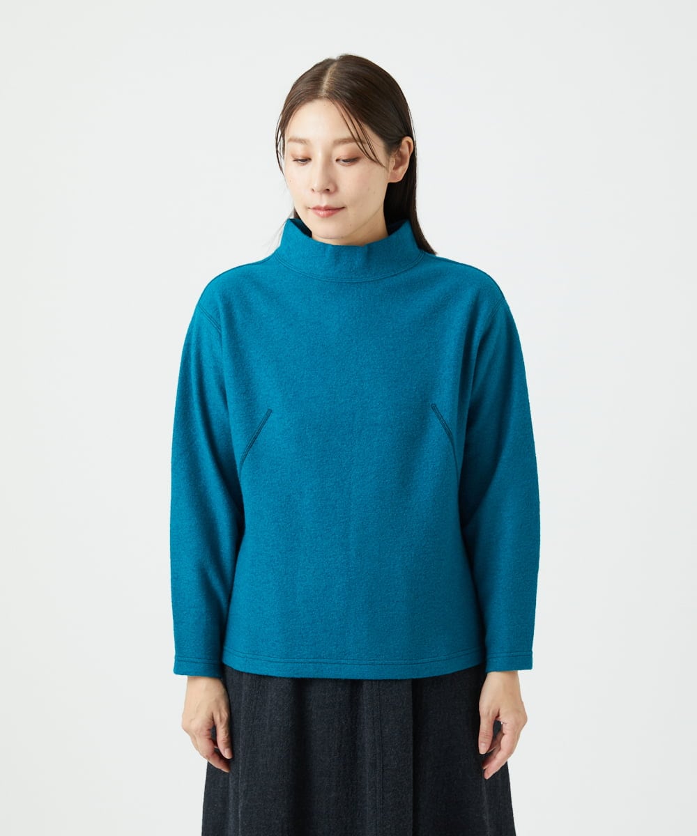 NGKAF18250 GIANNI LO GIUDICE(ジャンニ ロ ジュディチェ) [日本製]ウールマイクロループカットソー ブルー