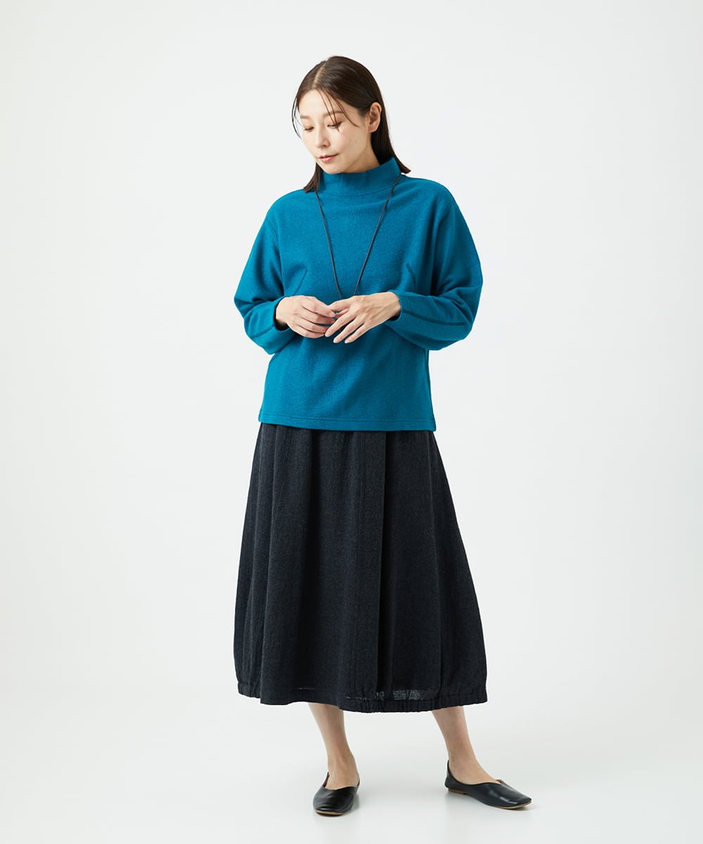 NGKAF18250 GIANNI LO GIUDICE(ジャンニ ロ ジュディチェ) [日本製]ウールマイクロループカットソー ブルー