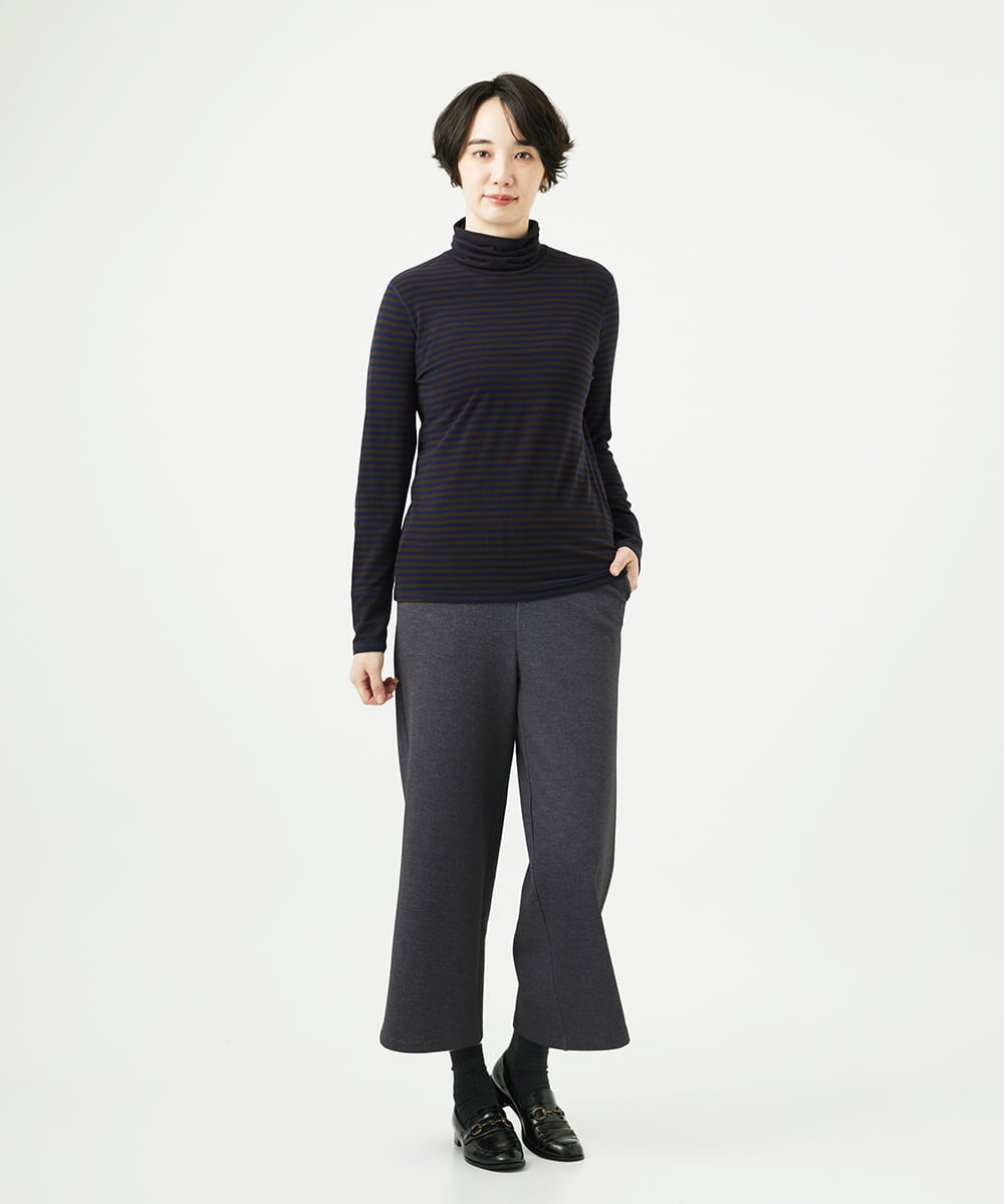 NGKAF41180 GIANNI LO GIUDICE(ジャンニ ロ ジュディチェ) [洗える・日本製]ラグウォームボーダーカットソー ネイビー