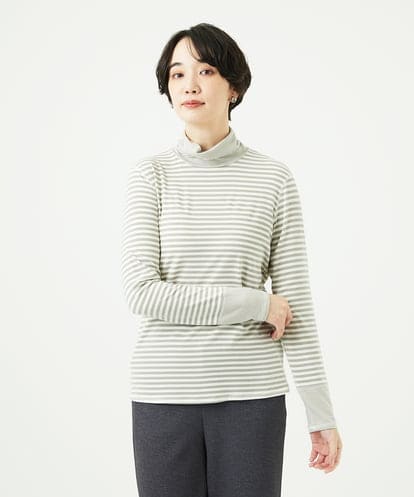 NGKAF41180 GIANNI LO GIUDICE [洗える・日本製]ラグウォームボーダーカットソー