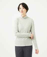 NGKAF41180 GIANNI LO GIUDICE(ジャンニ ロ ジュディチェ) [洗える・日本製]ラグウォームボーダーカットソー ライトグレー