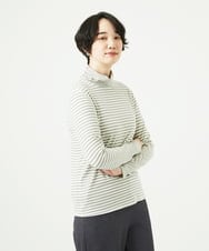 NGKAF41180 GIANNI LO GIUDICE(ジャンニ ロ ジュディチェ) [洗える・日本製]ラグウォームボーダーカットソー ライトグレー