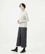 NGKAF41180 GIANNI LO GIUDICE(ジャンニ ロ ジュディチェ) [洗える・日本製]ラグウォームボーダーカットソー ライトグレー