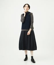 NGKAF41180 GIANNI LO GIUDICE(ジャンニ ロ ジュディチェ) [洗える・日本製]ラグウォームボーダーカットソー ダークグレー