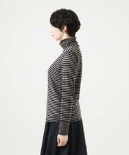 NGKAF41180 GIANNI LO GIUDICE(ジャンニ ロ ジュディチェ) [洗える・日本製]ラグウォームボーダーカットソー ダークグレー