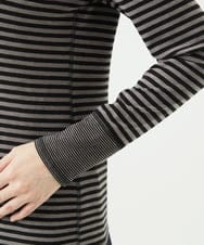 NGKAF41180 GIANNI LO GIUDICE(ジャンニ ロ ジュディチェ) [洗える・日本製]ラグウォームボーダーカットソー ダークグレー