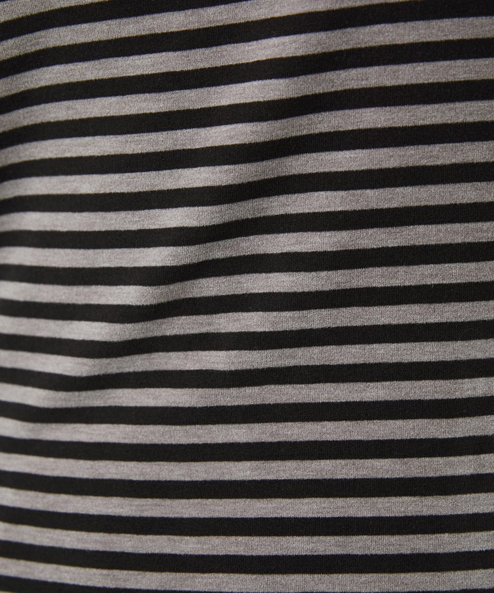 NGKAF41180 GIANNI LO GIUDICE(ジャンニ ロ ジュディチェ) [洗える・日本製]ラグウォームボーダーカットソー ダークグレー