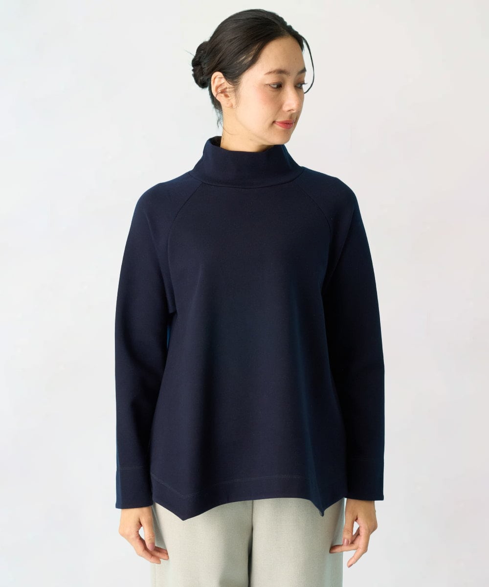 NGKAH39250 GIANNI LO GIUDICE(ジャンニ ロ ジュディチェ) [洗える・日本製]ソフトストレッチダンボールプルオーバー ネイビー