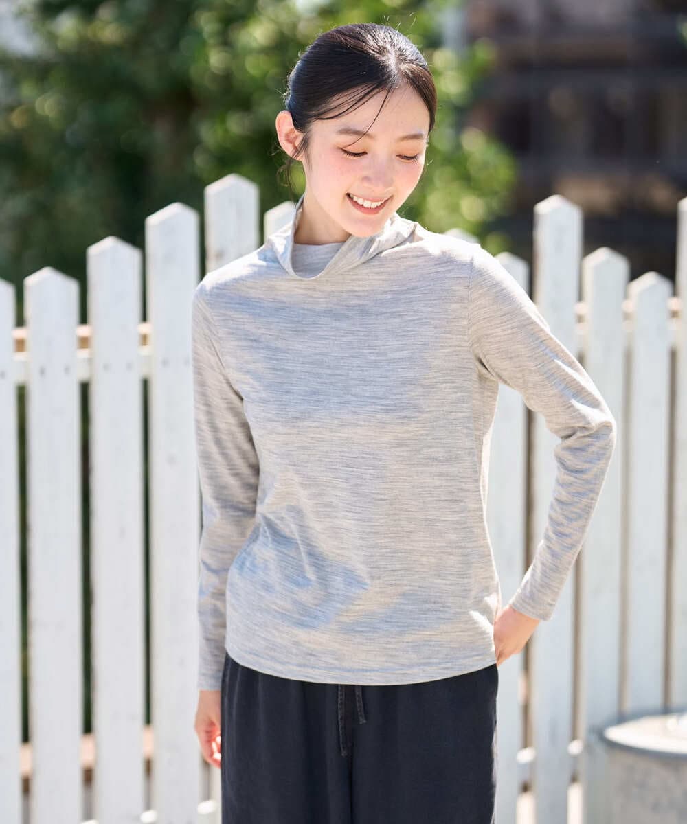 NGKAH40180 GIANNI LO GIUDICE(ジャンニ ロ ジュディチェ) [洗える・日本製]ウールボトルネックカットソー ライトグレー