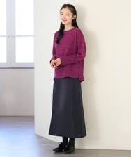 NGKAH41210 GIANNI LO GIUDICE(ジャンニ ロ ジュディチェ) [日本製]リップルジャガードプルオーバー パープル