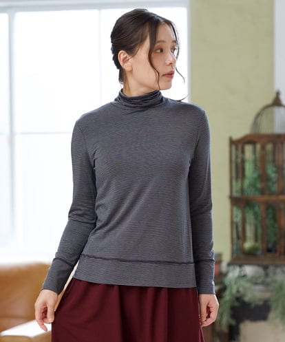 NGKAH46180 GIANNI LO GIUDICE [洗える・日本製]サクラウォーム先染めボーダーカットソー