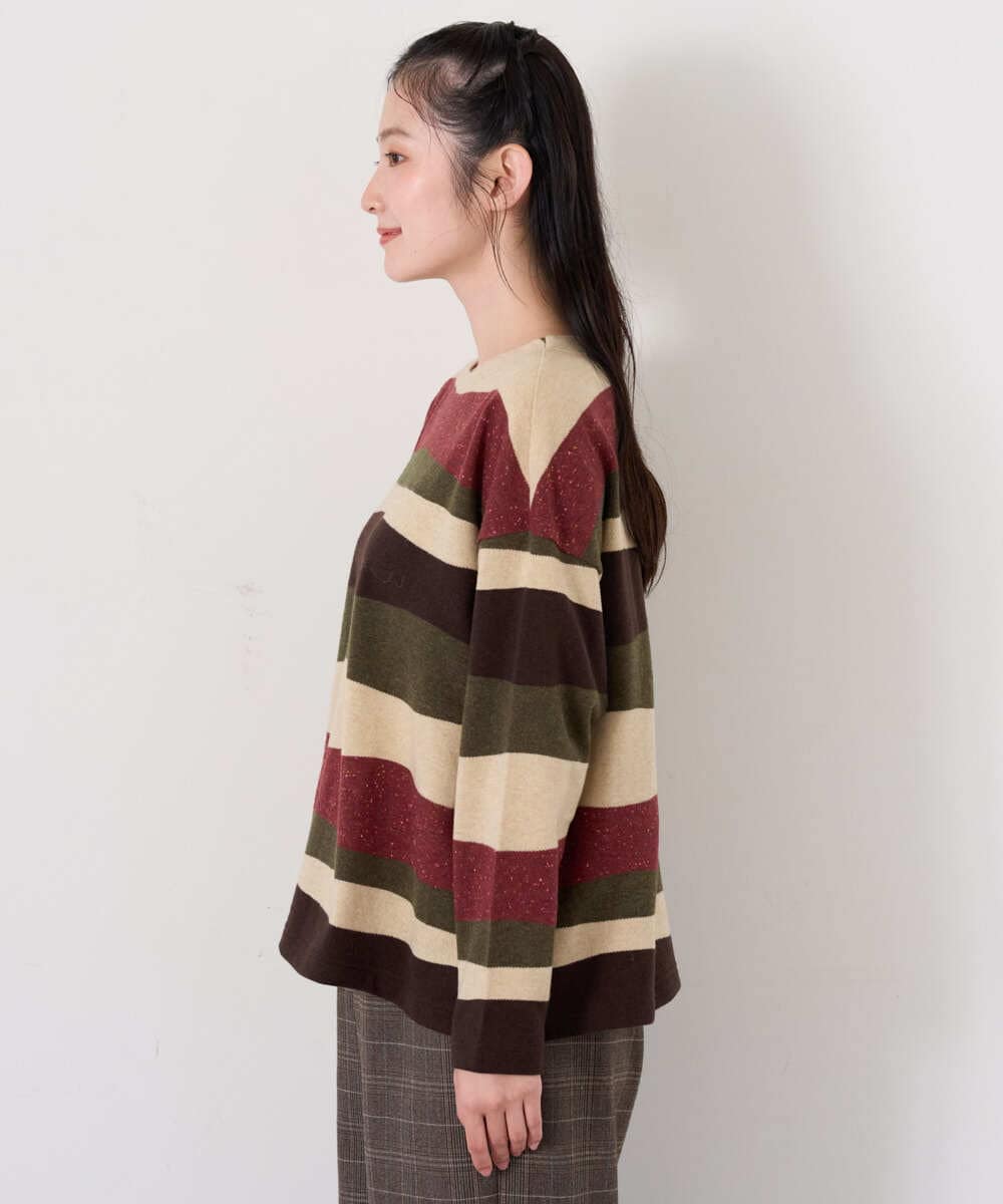 NGKAH51290 GIANNI LO GIUDICE(ジャンニ ロ ジュディチェ) [日本製]ネップパネルボーダーニット ボルドー