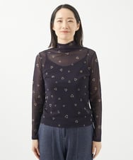 NGKCA02150 GIANNI LO GIUDICE(ジャンニ ロ ジュディチェ) [洗える・日本製]サモーラチュールクローバーカットソー ネイビー
