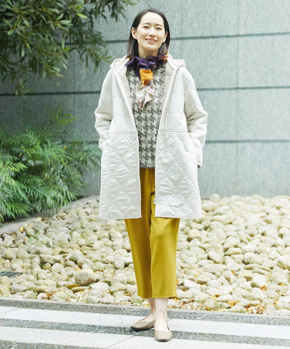 NGKCA04230 GIANNI LO GIUDICE(ジャンニ ロ ジュディチェ) [洗える・リバーシブル]千鳥プリントカットソー ベージュ