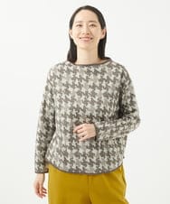 NGKCA04230 GIANNI LO GIUDICE(ジャンニ ロ ジュディチェ) [洗える・リバーシブル]千鳥プリントカットソー ベージュ