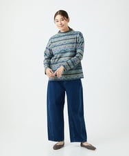 NGKCE50180 GIANNI LO GIUDICE(ジャンニ ロ ジュディチェ) [洗える・日本製]編地柄プリントカットソー グリーン