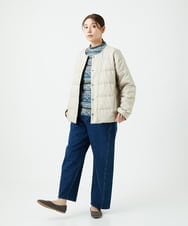 NGKCE50180 GIANNI LO GIUDICE(ジャンニ ロ ジュディチェ) [洗える・日本製]編地柄プリントカットソー グリーン