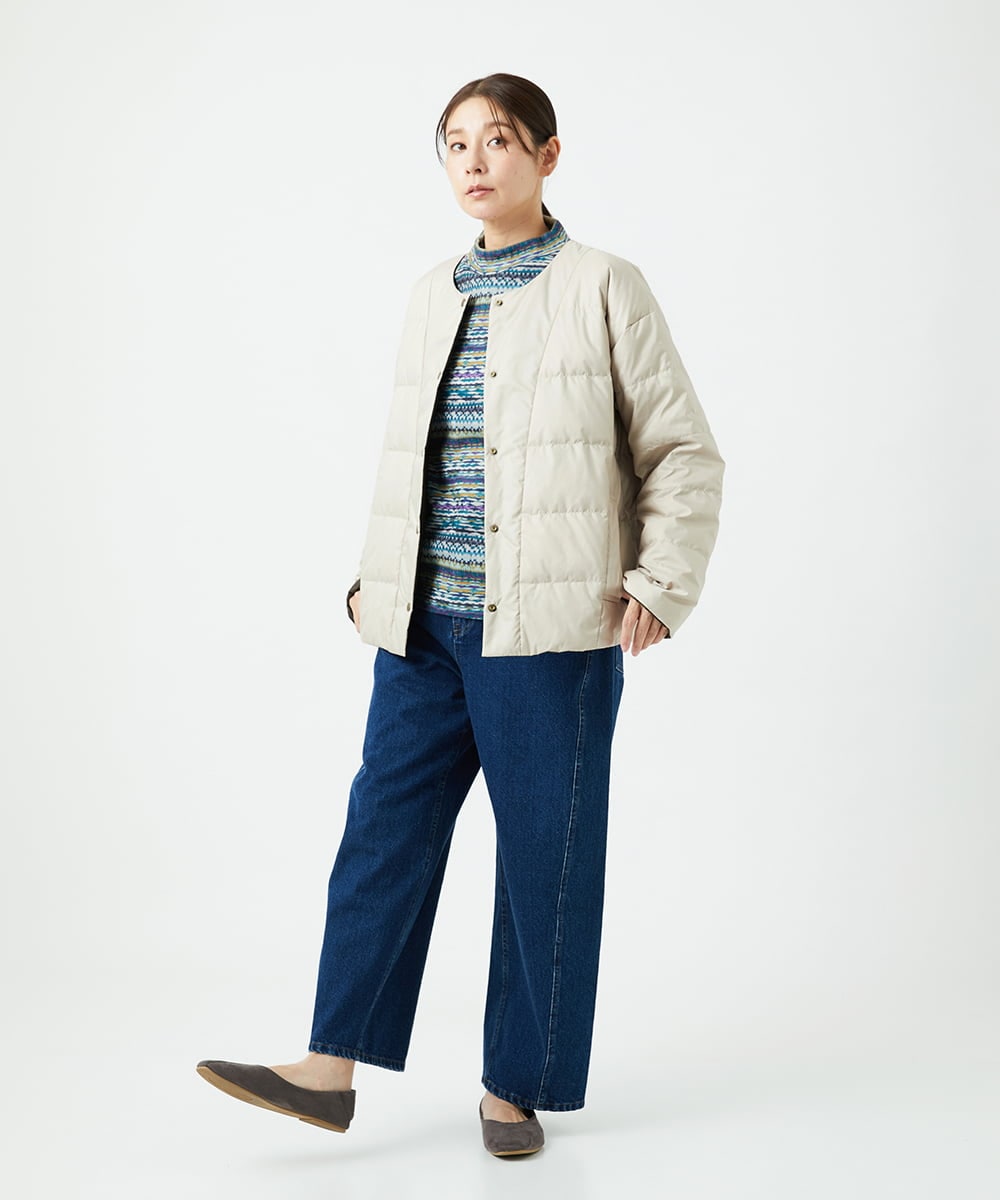 NGKCE50180 GIANNI LO GIUDICE(ジャンニ ロ ジュディチェ) [洗える・日本製]編地柄プリントカットソー グリーン