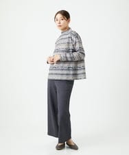 NGKCE50180 GIANNI LO GIUDICE(ジャンニ ロ ジュディチェ) [洗える・日本製]編地柄プリントカットソー ベージュ