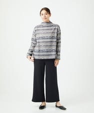 NGKCE50180 GIANNI LO GIUDICE(ジャンニ ロ ジュディチェ) [洗える・日本製]編地柄プリントカットソー ベージュ