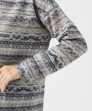 NGKCE50180 GIANNI LO GIUDICE(ジャンニ ロ ジュディチェ) [洗える・日本製]編地柄プリントカットソー ベージュ