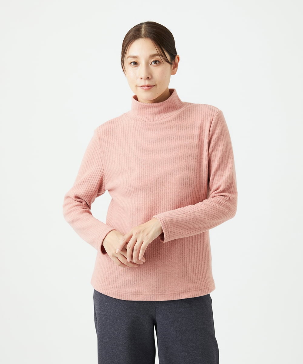 NGKCE52130 GIANNI LO GIUDICE(ジャンニ ロ ジュディチェ) [洗える・日本製]インターアクションウォームリブカットソー ピンク