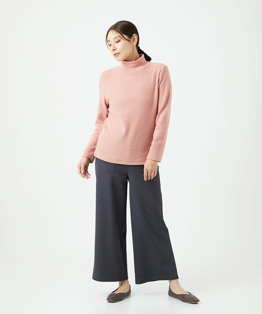 NGKCE52130 GIANNI LO GIUDICE(ジャンニ ロ ジュディチェ) [洗える・日本製]インターアクションウォームリブカットソー ピンク