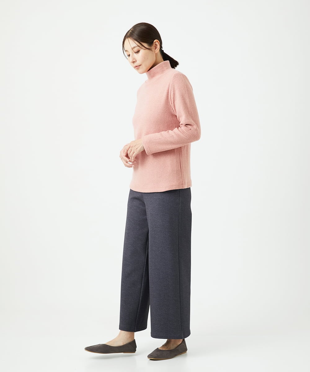 NGKCE52130 GIANNI LO GIUDICE(ジャンニ ロ ジュディチェ) [洗える・日本製]インターアクションウォームリブカットソー ピンク