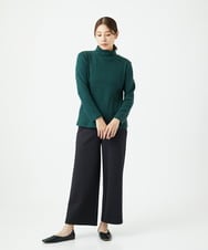 NGKCE52130 GIANNI LO GIUDICE(ジャンニ ロ ジュディチェ) [洗える・日本製]インターアクションウォームリブカットソー グリーン