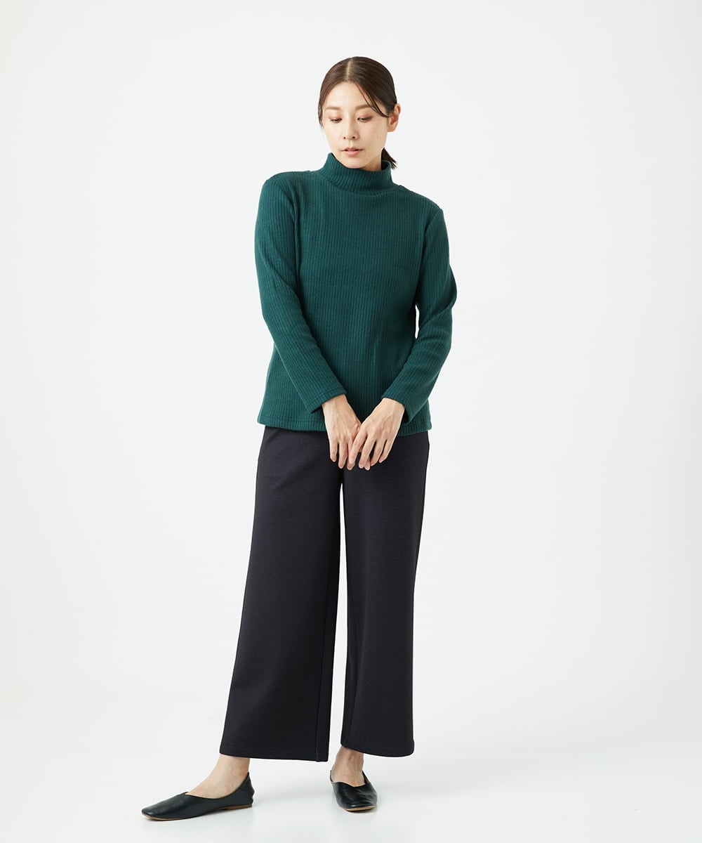 NGKCE52130 GIANNI LO GIUDICE(ジャンニ ロ ジュディチェ) [洗える・日本製]インターアクションウォームリブカットソー グリーン