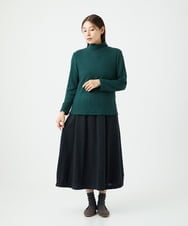 NGKCE52130 GIANNI LO GIUDICE(ジャンニ ロ ジュディチェ) [洗える・日本製]インターアクションウォームリブカットソー グリーン