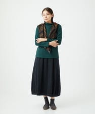 NGKCE52130 GIANNI LO GIUDICE(ジャンニ ロ ジュディチェ) [洗える・日本製]インターアクションウォームリブカットソー グリーン