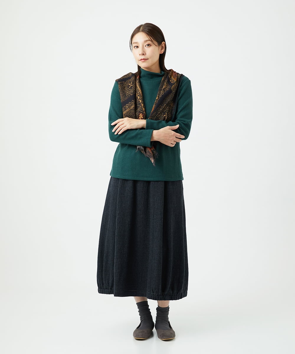 NGKCE52130 GIANNI LO GIUDICE(ジャンニ ロ ジュディチェ) [洗える・日本製]インターアクションウォームリブカットソー グリーン