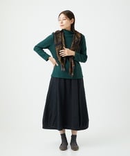 NGKCE52130 GIANNI LO GIUDICE(ジャンニ ロ ジュディチェ) [洗える・日本製]インターアクションウォームリブカットソー グリーン