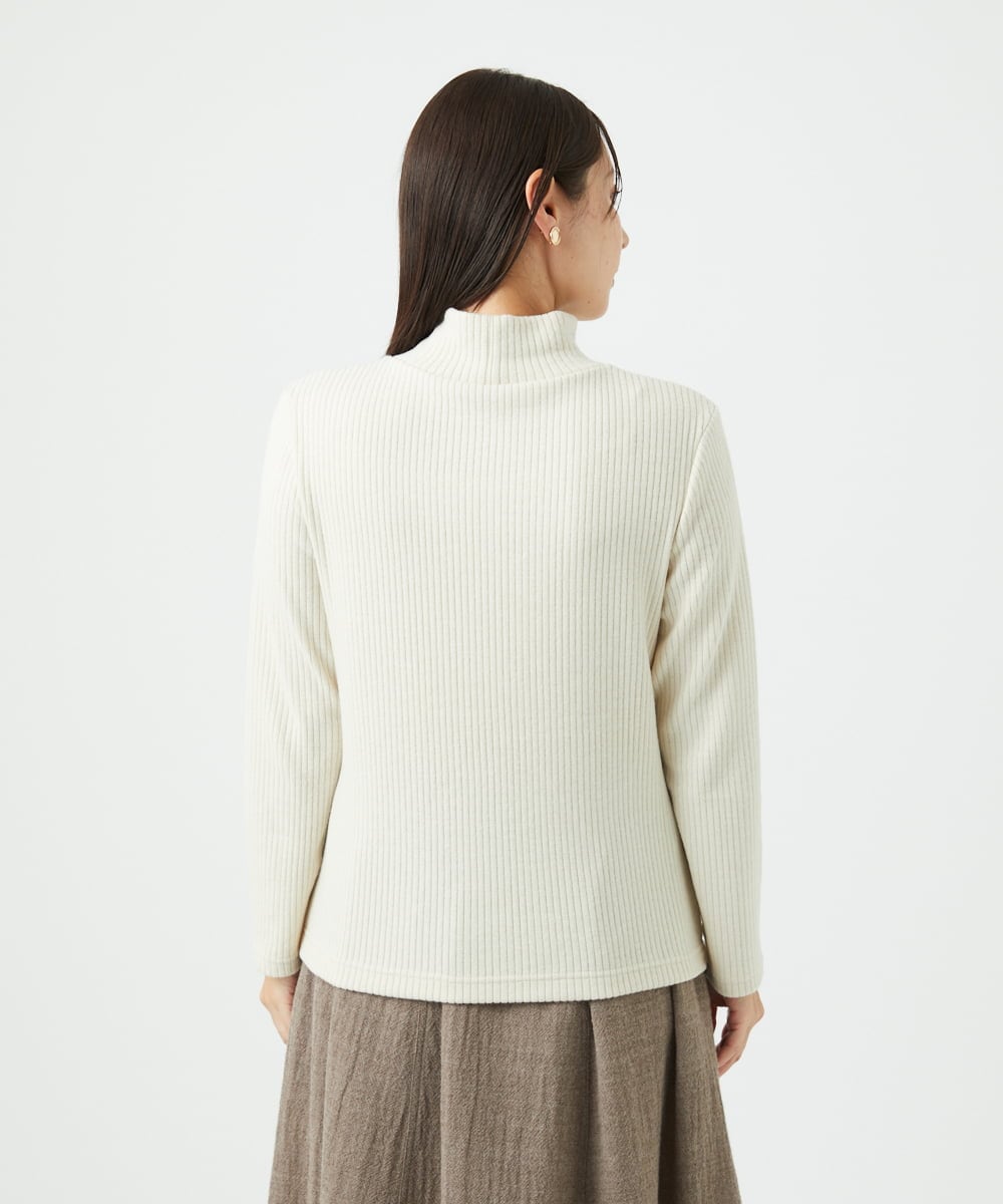 NGKCE52130 GIANNI LO GIUDICE(ジャンニ ロ ジュディチェ) [洗える・日本製]インターアクションウォームリブカットソー ベージュ