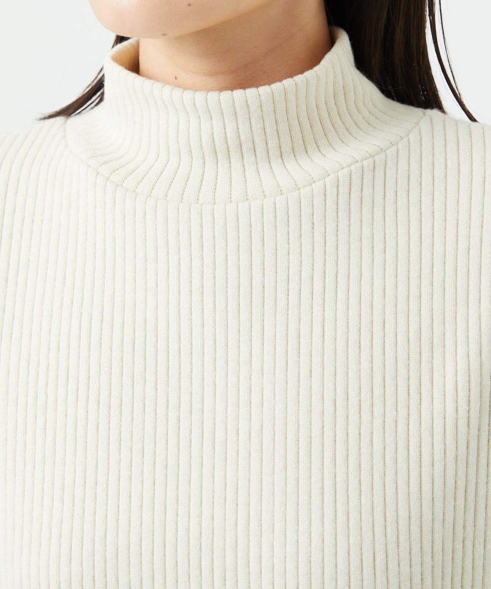 NGKCE52130 GIANNI LO GIUDICE(ジャンニ ロ ジュディチェ) [洗える・日本製]インターアクションウォームリブカットソー ベージュ