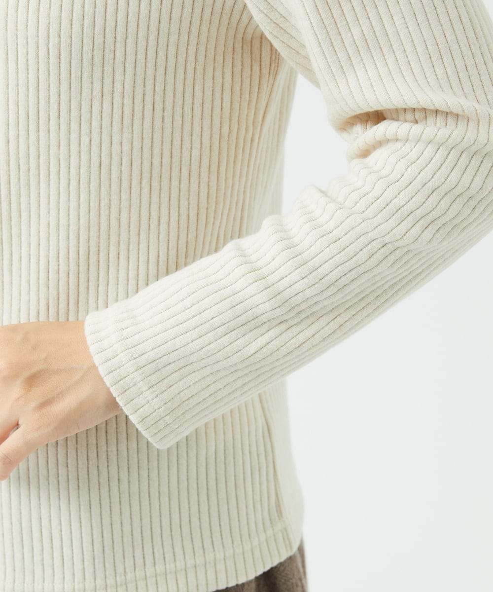 NGKCE52130 GIANNI LO GIUDICE(ジャンニ ロ ジュディチェ) [洗える・日本製]インターアクションウォームリブカットソー ベージュ