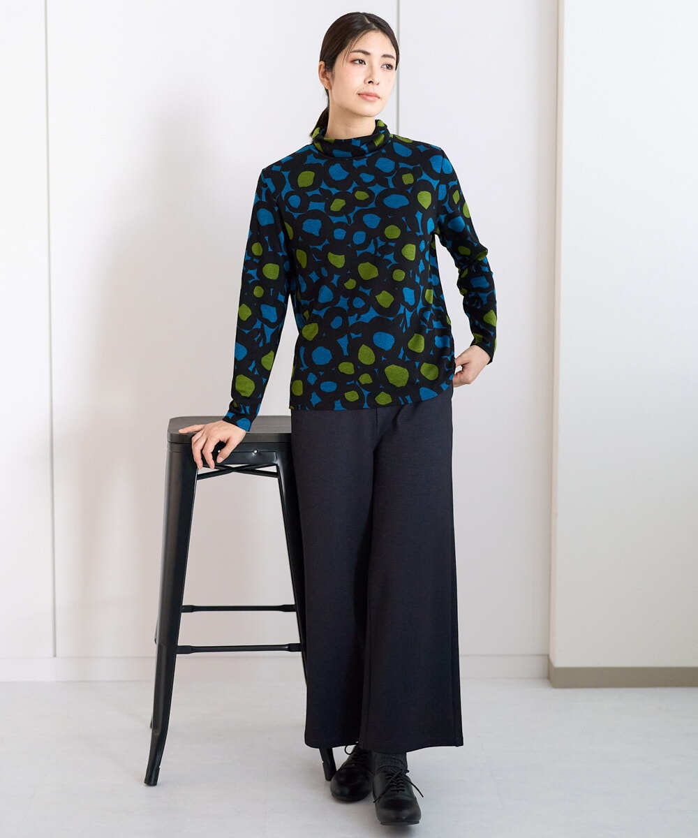 NGKCF51230 GIANNI LO GIUDICE(ジャンニ ロ ジュディチェ) [洗える・日本製]テンセルリバードットプリントカットソー ブルー