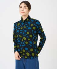 NGKCF51230 GIANNI LO GIUDICE(ジャンニ ロ ジュディチェ) [洗える・日本製]テンセルリバードットプリントカットソー ブルー