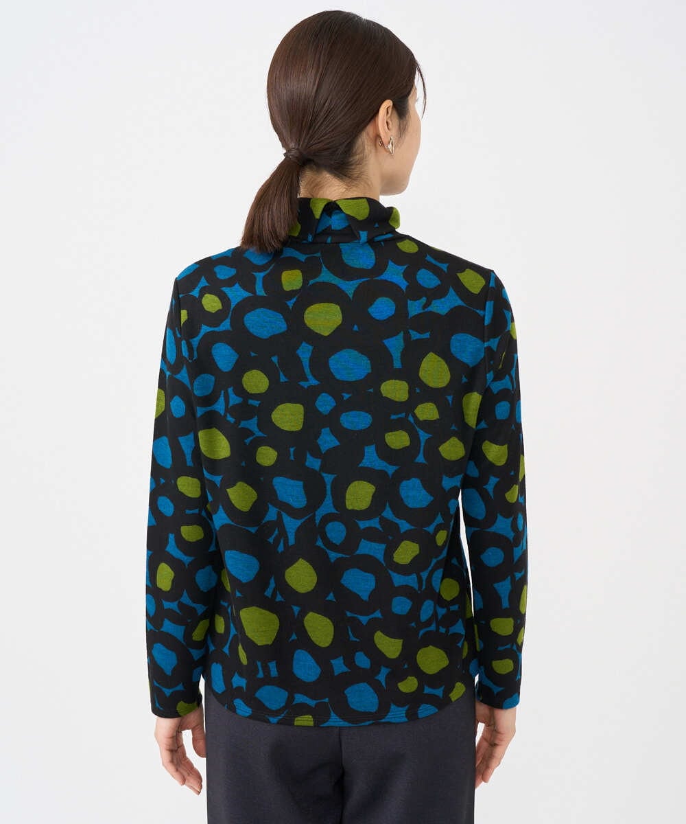 NGKCF51230 GIANNI LO GIUDICE(ジャンニ ロ ジュディチェ) [洗える・日本製]テンセルリバードットプリントカットソー ブルー