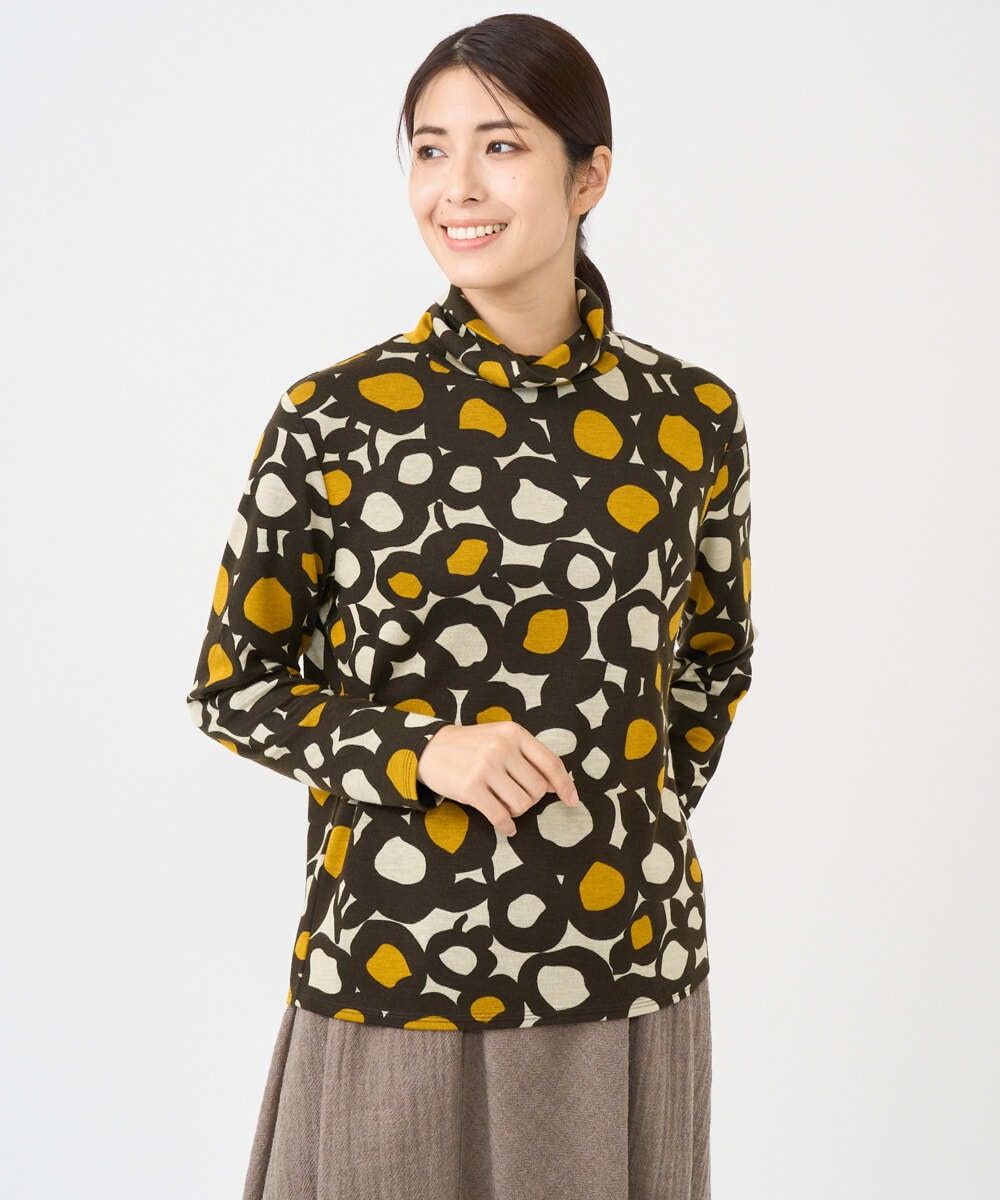 NGKCF51230 GIANNI LO GIUDICE(ジャンニ ロ ジュディチェ) [洗える・日本製]テンセルリバードットプリントカットソー ベージュ