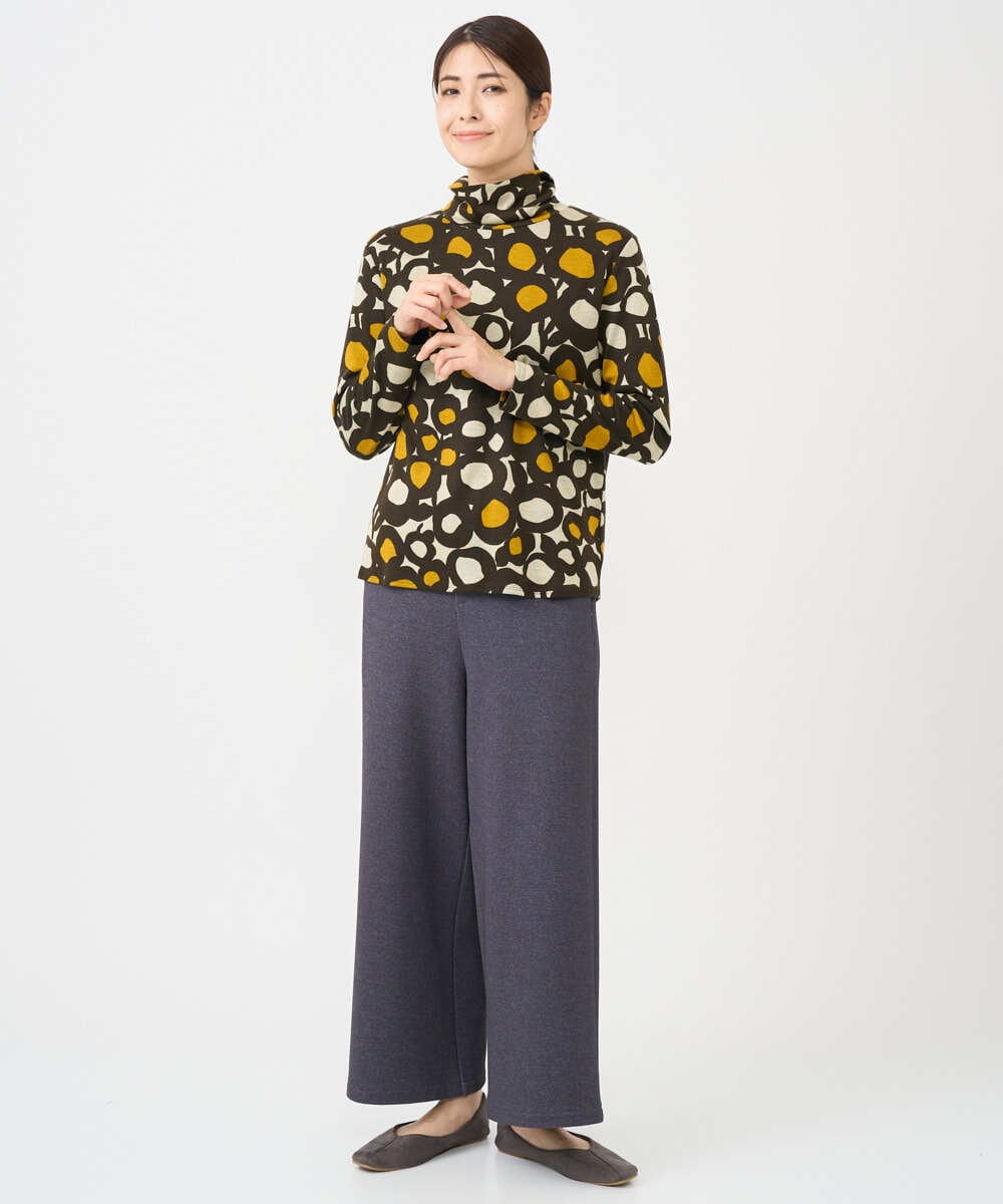 NGKCF51230 GIANNI LO GIUDICE(ジャンニ ロ ジュディチェ) [洗える・日本製]テンセルリバードットプリントカットソー ベージュ