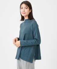 NGKCF63180 GIANNI LO GIUDICE(ジャンニ ロ ジュディチェ) [洗える・日本製]リヨセルミラノハーフボーダーカットソー ブルー