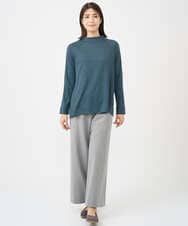 NGKCF63180 GIANNI LO GIUDICE(ジャンニ ロ ジュディチェ) [洗える・日本製]リヨセルミラノハーフボーダーカットソー ブルー